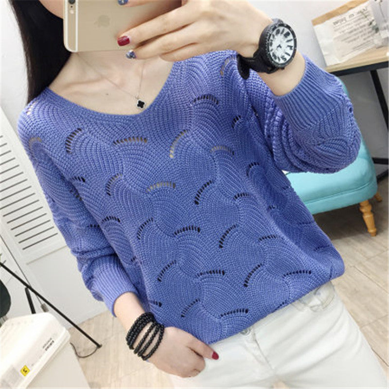 Casual women's sweater with open hole pattern and soft touch Lune London