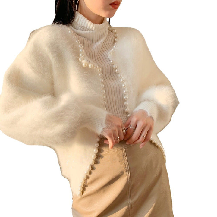 Cardigan moelleux pour femmes avec bord en perles et coupe tendance Chic & Stil