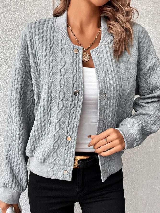 Lune London | Women’s Casual Cardigan with Textured Surface and Button Placket