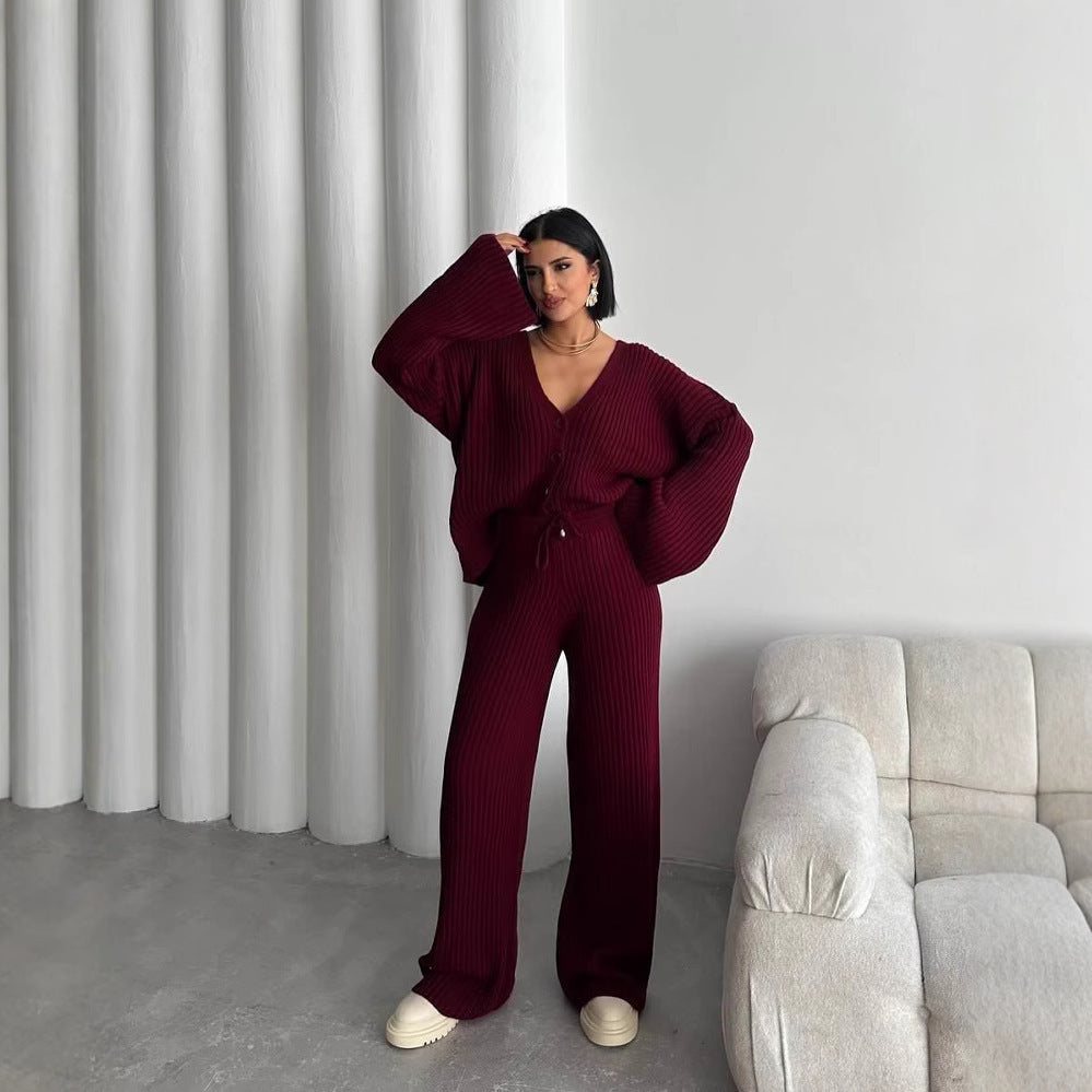 Women's knit set with button details and loose fit Lune London