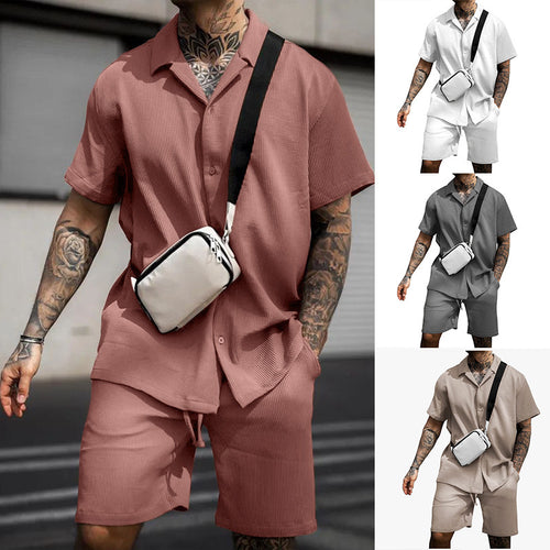 Casual short-sleeved shirt for men with a stylish fit and matching shorts Lune London