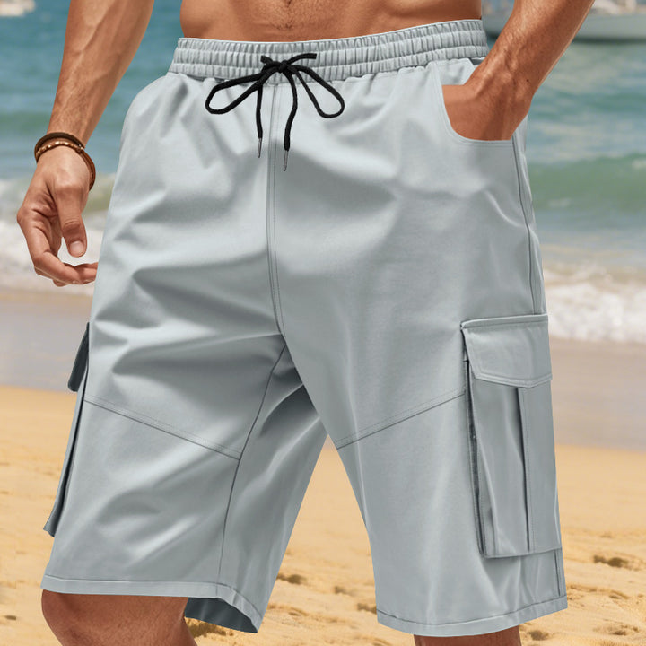 Men's cargo shorts with practical side pockets and elastic waist Lune London