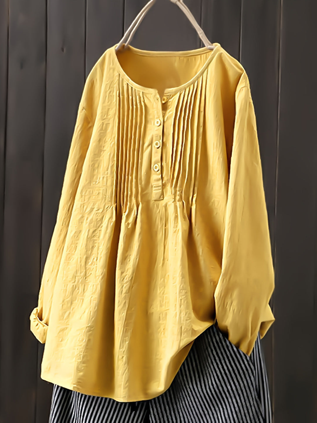 Women's blouse with pleats and button placket Lune London