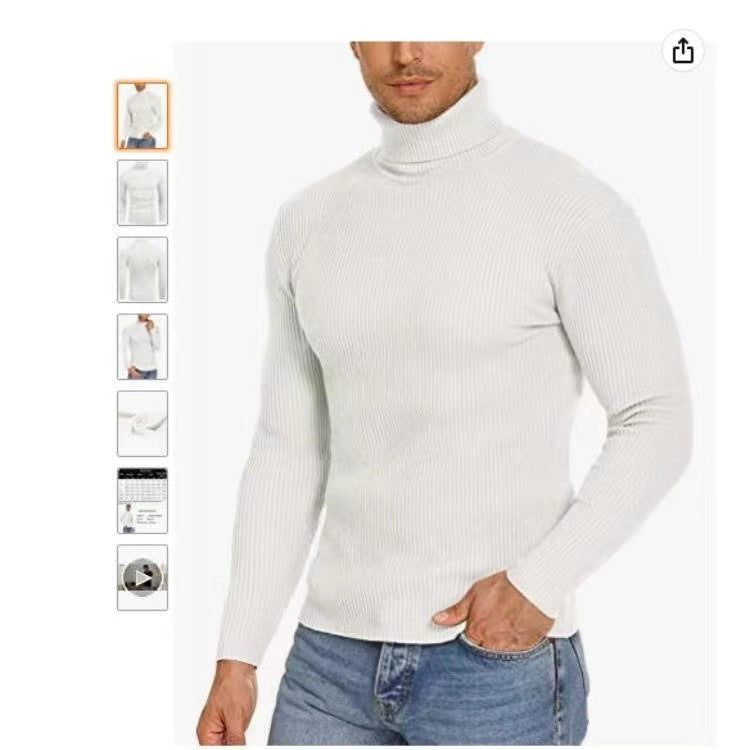 Lune London ribbed turtleneck knit sweater for men