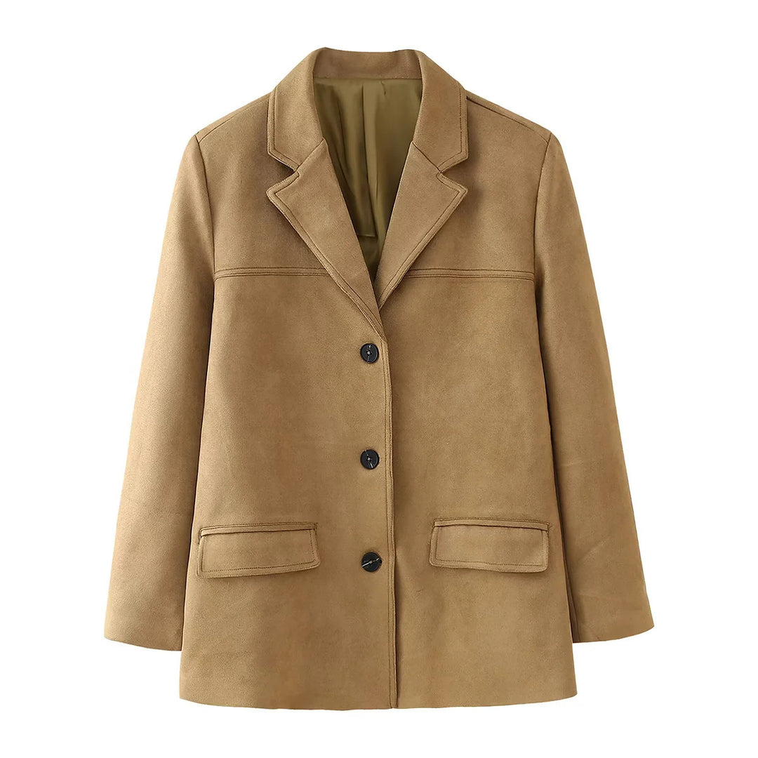 Ladies elegant quilted blazer jacket with practical pockets Lune London