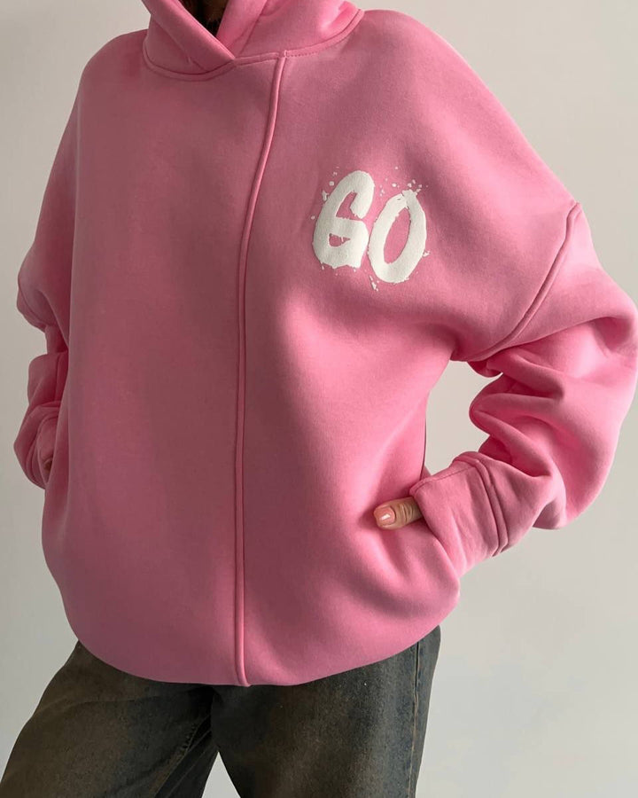 Oversized hooded sweatshirt for women with a comfortable fit and casual sleeves Lune London