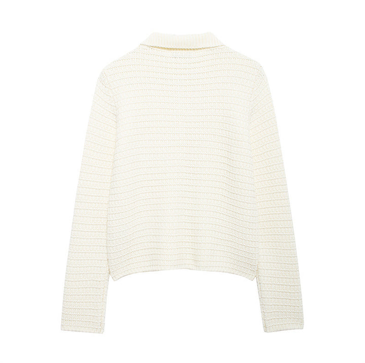 Knitted jacket for women with pockets and button closure Lune London