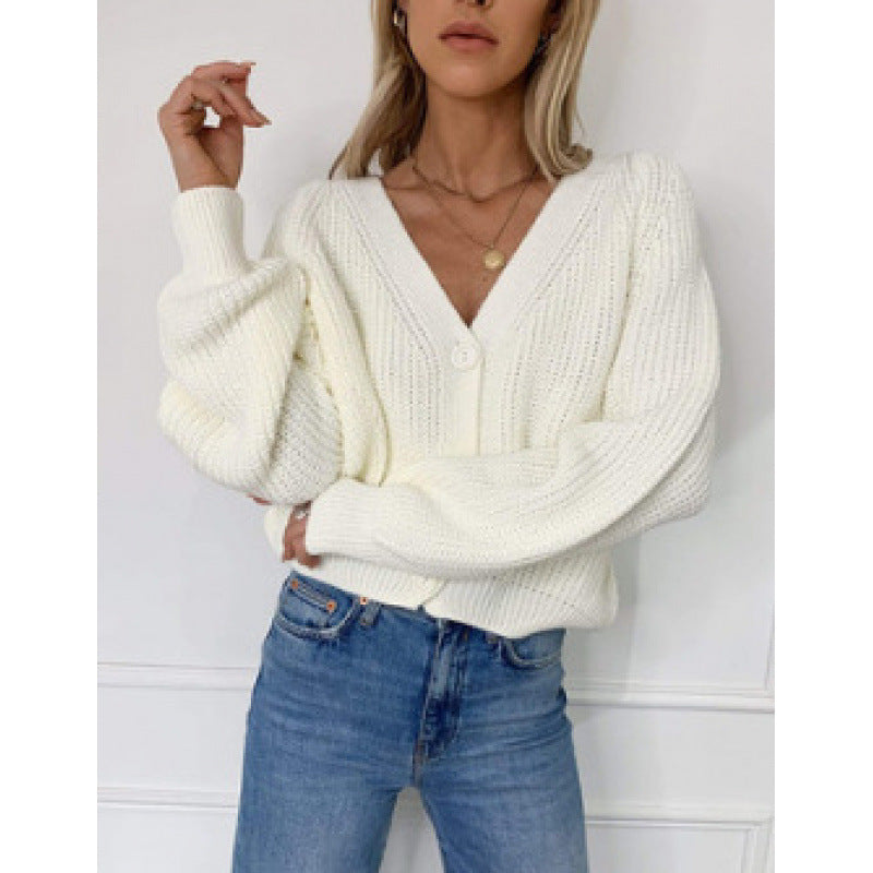 Ladies Knitted Button-Cardigan Lune London
