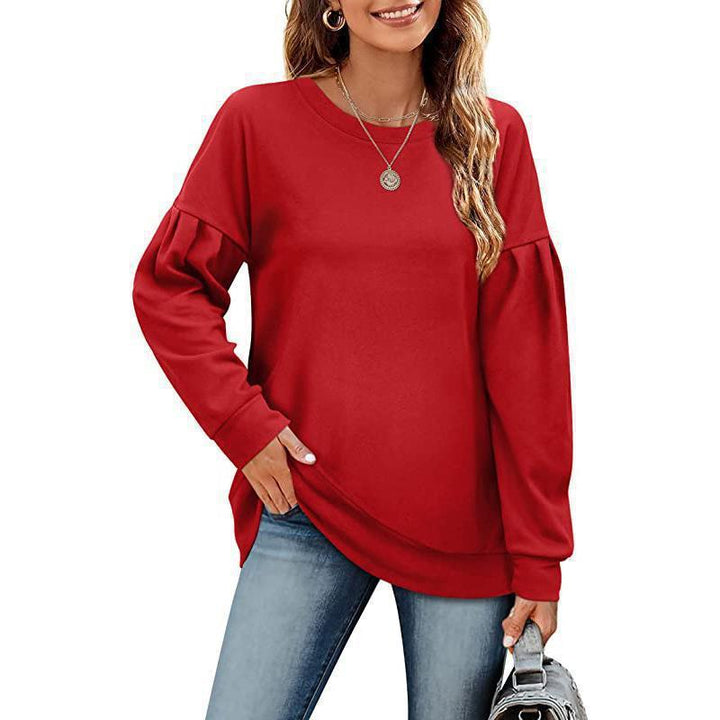 Casual sweater for women with a loose fit and trendy ruffled sleeves Lune London