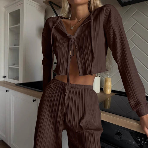 Casual knitted outfit for women with adjustable drawstring Lune London
