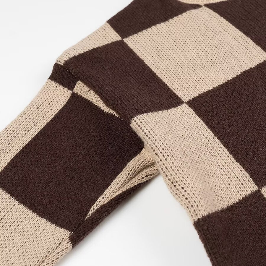 Pull en maille à motifs pour femmes avec une coupe oversize et un col rond confortable Chic & Stil