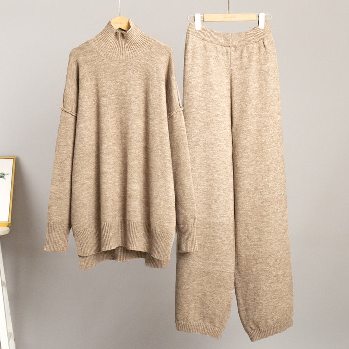 Ensemble Tricot Élégant pour Femmes avec Col Élevé et Coupe Ample Chic & Stil