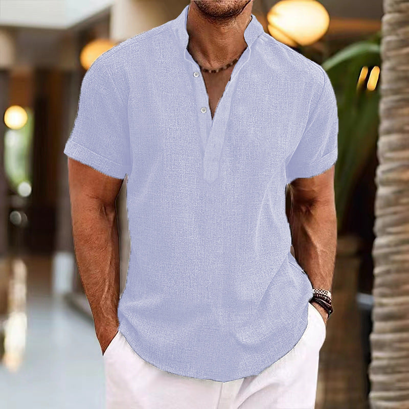 Men's Leisure Short Sleeve Henley T-Shirt Lune London