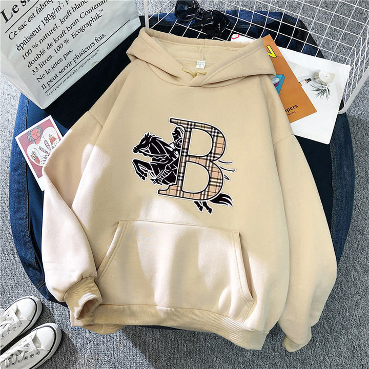Women's hoodie with a stylish horse motif and luxurious font Chic & Stil