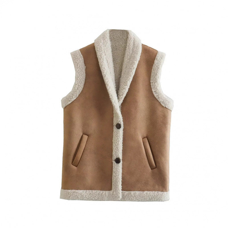 Women's warm fleece jacket with classic collar and practical pockets Lune London