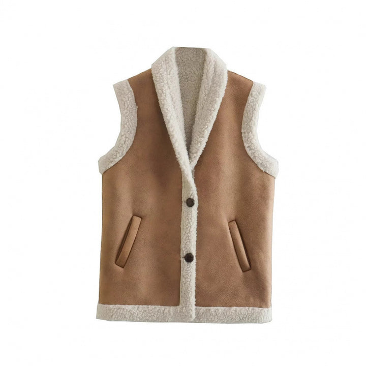Women's warm fleece jacket with classic collar and practical pockets Lune London