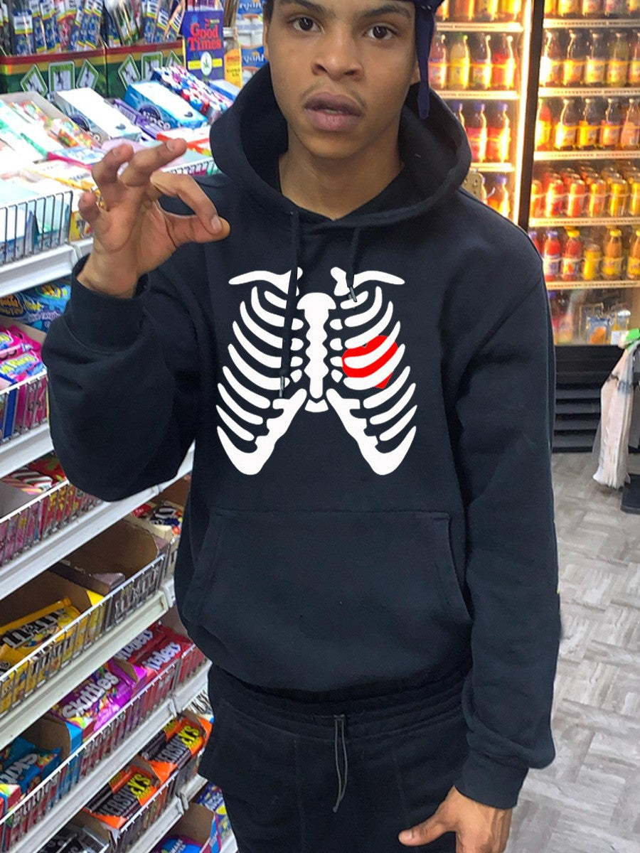 Men's Hoodie with creative skeleton print Lune London