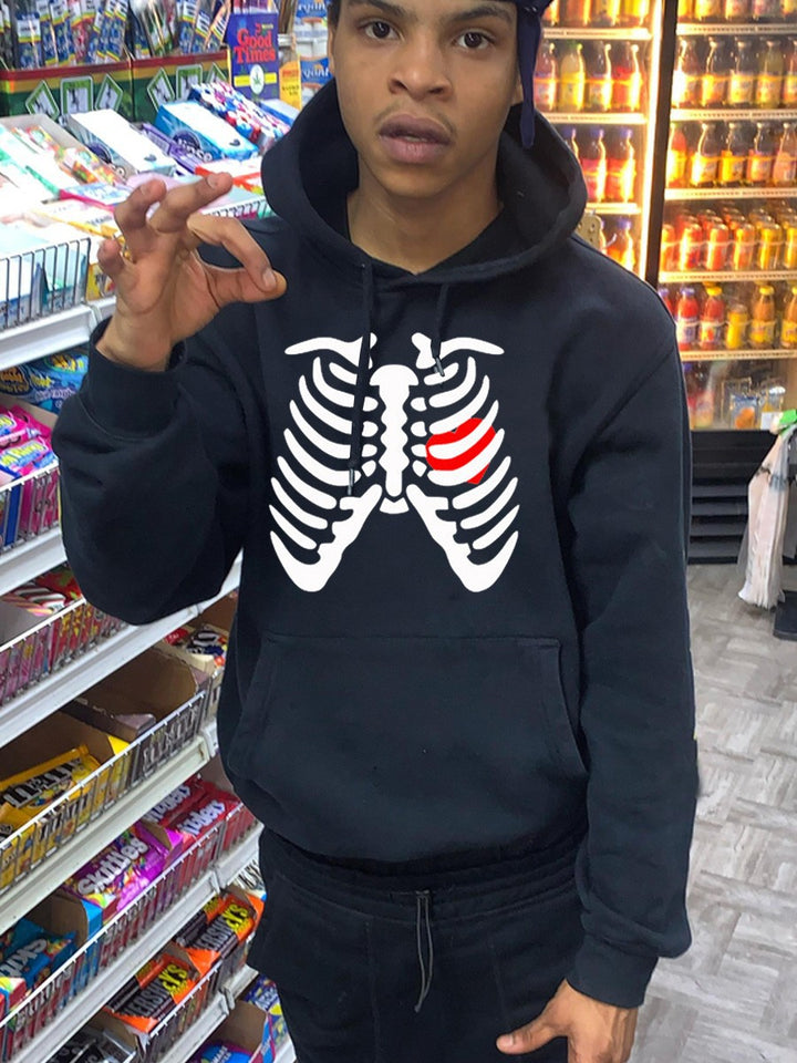 Men's Hoodie with creative skeleton print Lune London