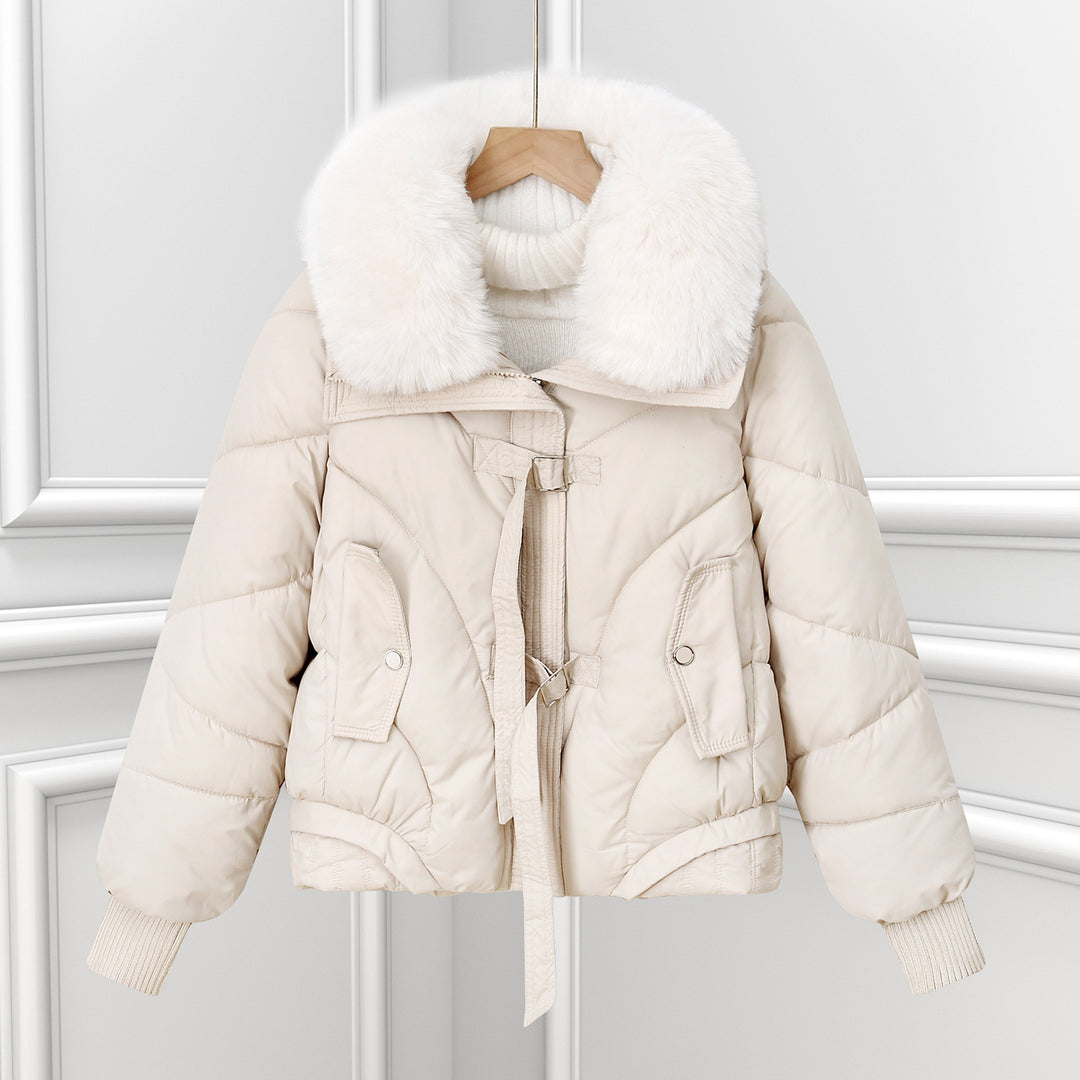 Ladies Winter Down Jacket with Luxurious Faux Fur Collar and Practical Pockets Lune London