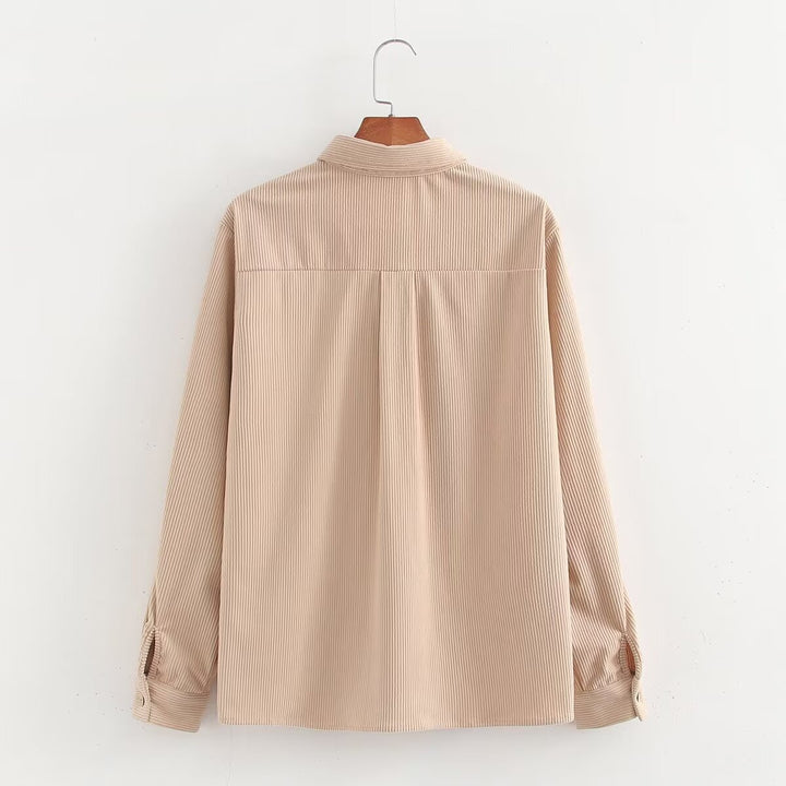 Utility shirt for ladies with applied pockets and textured fabric Lune London