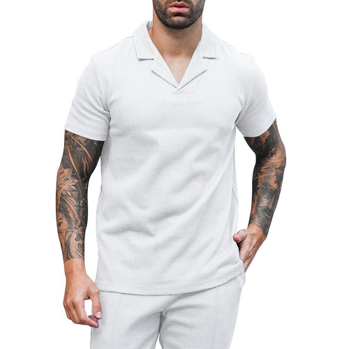 Men's short-sleeve elegant shirt with textured design Lune London