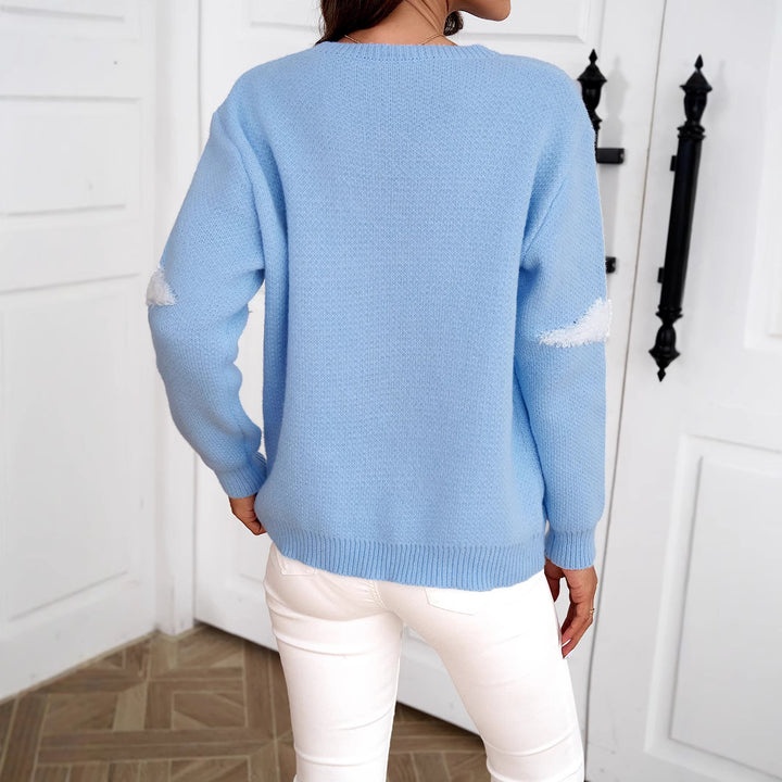 Ladies Cozy Sweater with Cloud Pattern Lune London