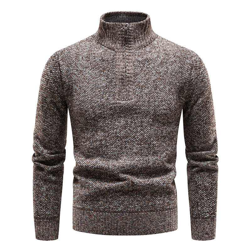 Knitted sweater for men with high collar and zipper Lune London