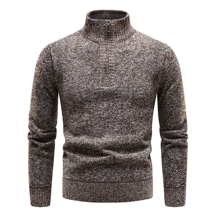 Knitted sweater for men with high collar and zipper Lune London