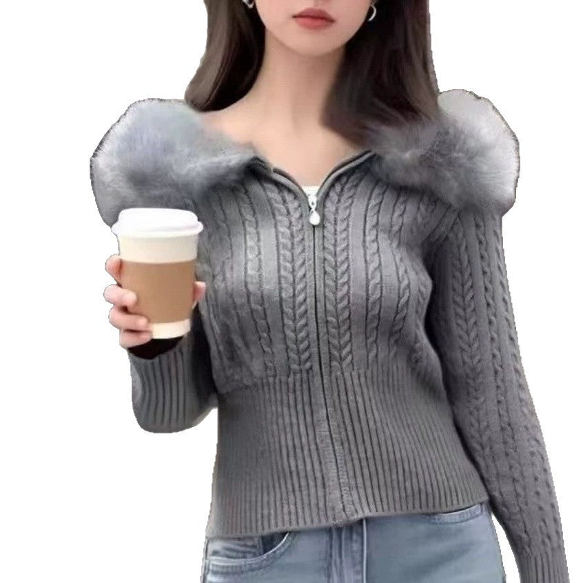Cardigan élégant pour femmes avec motif de câble texturé et doublure de haute qualité Chic & Stil