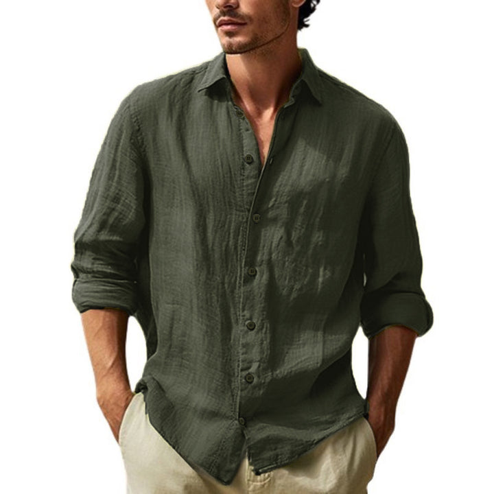 Light linen shirt for men with short button placket and relaxed fit Lune London