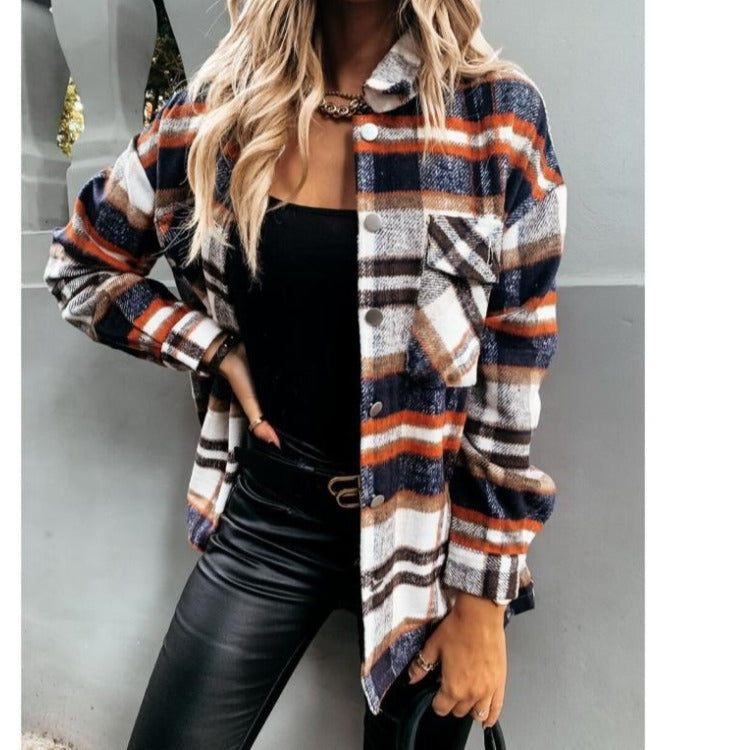 Women Plaid Flannel Jacket Lune London