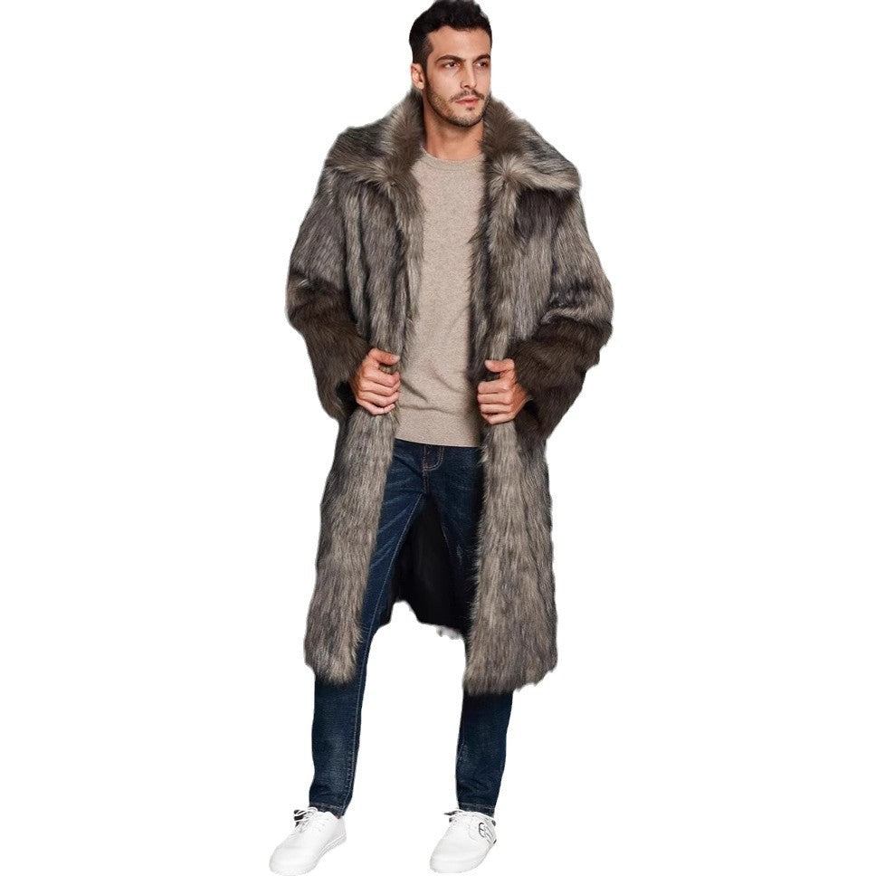 Luxury faux fur coat for men with voluminous details Lune London