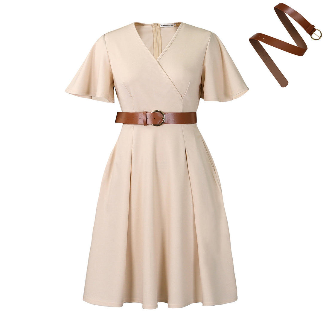 Wrap dress for women with a flattering cut and an elegant belt at the waist Lune London