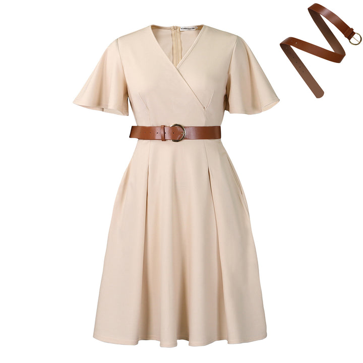Wrap dress for women with a flattering cut and an elegant belt at the waist Lune London