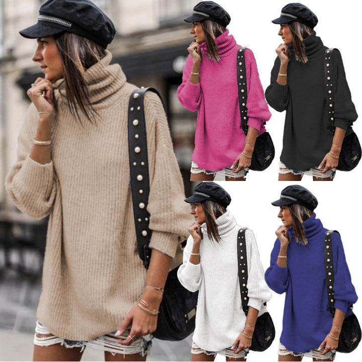 Ladies oversized trendy turtleneck sweater Lune London