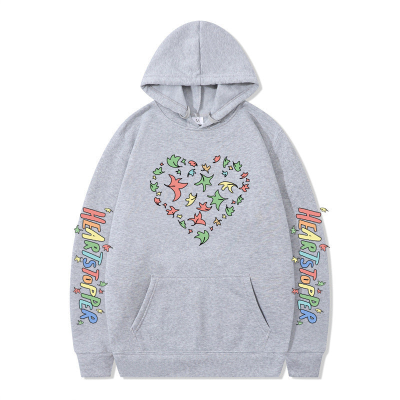 Women's hoodie with creative heart and leaf design Lune London