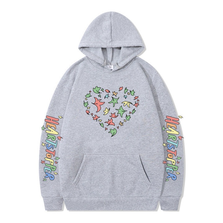 Women's hoodie with creative heart and leaf design Lune London
