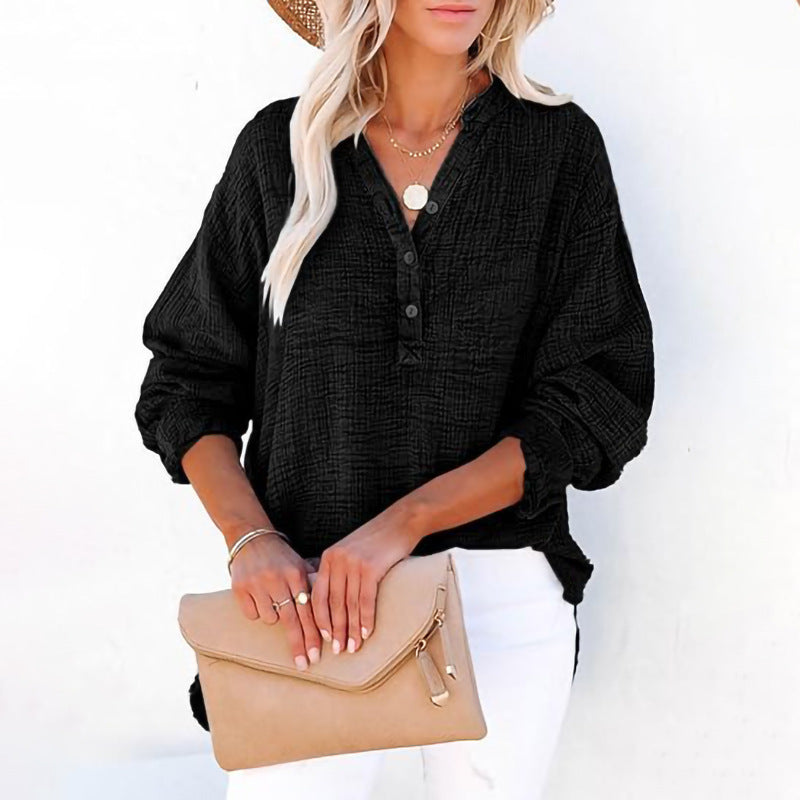 Femme Chemise oversize décontractée avec patte de boutonnage Chic und Stil