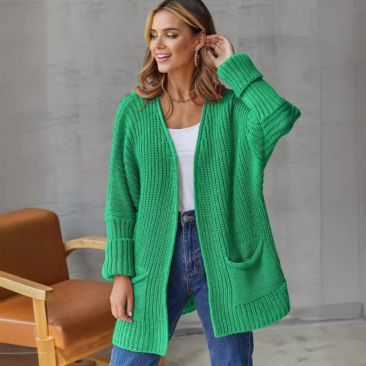 Chunky knit cardigan for women with practical pockets and oversized cut Lune London
