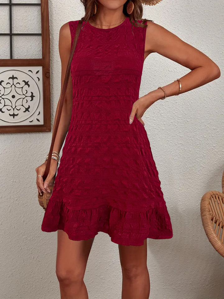 Lune London Women's Sleeveless Summer Dress with Ruffled Details