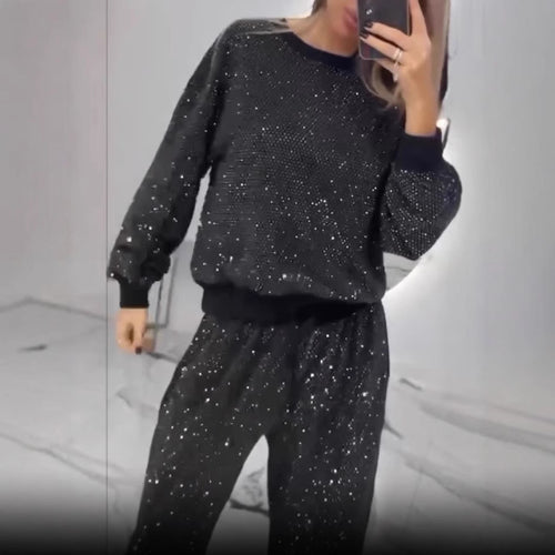 Lune London sparkling fleece loungewear set for women