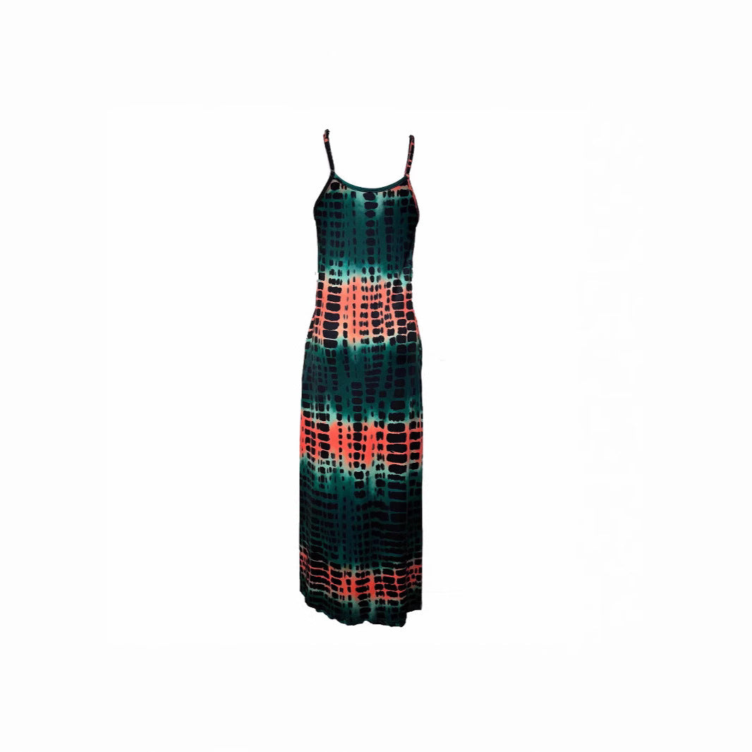 Maxi dress for women with deep V-neck and side slit Lune London