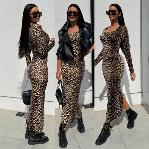 Elegant long sleeve maxi dress for ladies with fitted cut Lune London