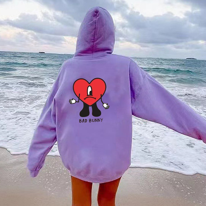 Hooded sweatshirt for women with creative heart pattern Lune London