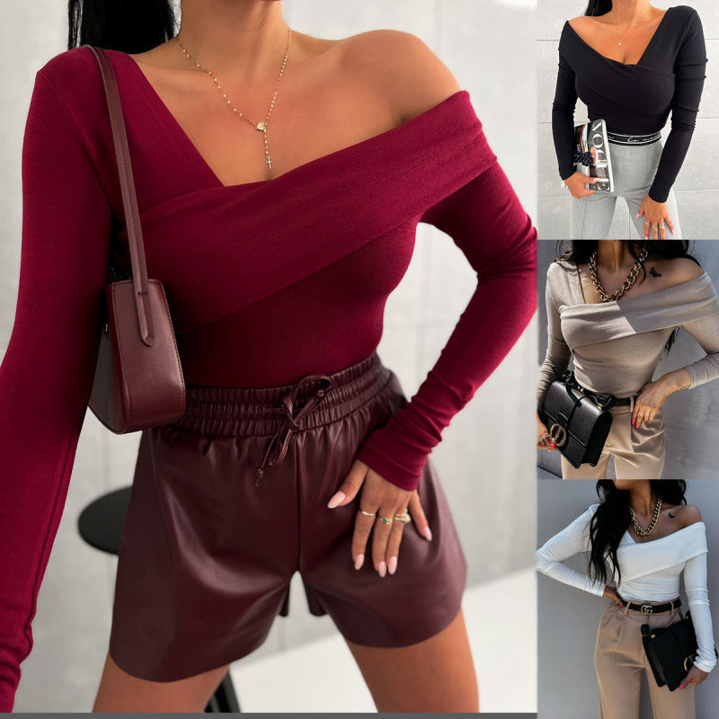 Asymmetrical one-shoulder t-shirt for women Lune London