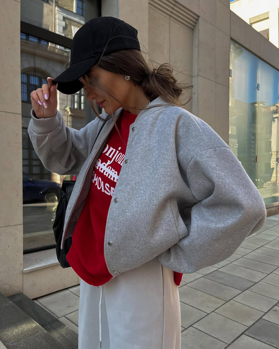 Casual college jacket for women with a comfortable fit and functional details Lune London