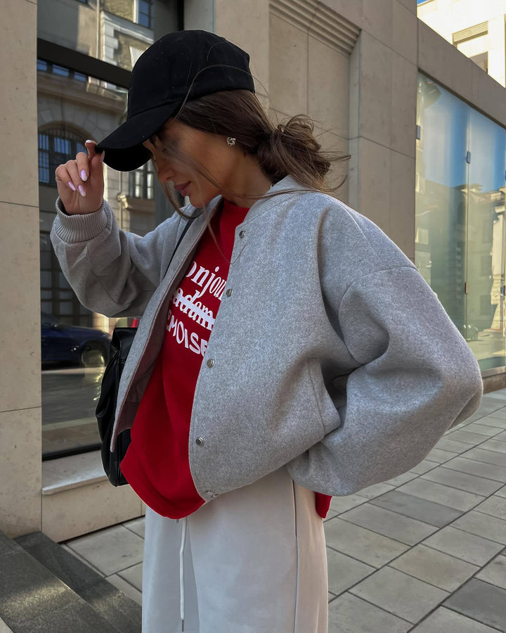 Casual college jacket for women with a comfortable fit and functional details Lune London