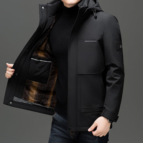 Waterproof transition jacket for men with practical inner lining Lune London