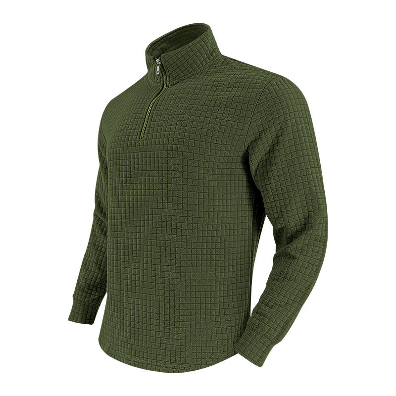Quilted men's pullover with half-zip Lune London