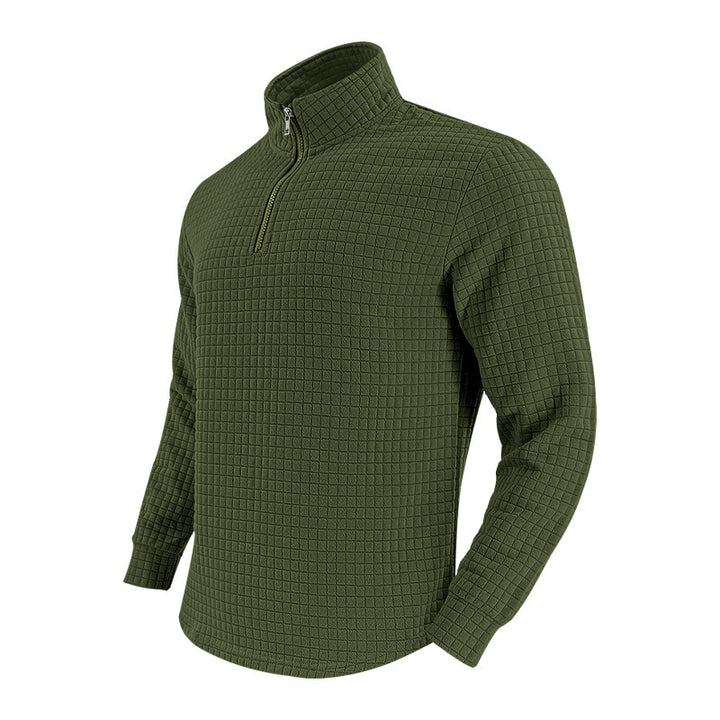 Quilted men's pullover with half-zip Lune London